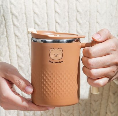 450ml 304 tasse de café en acier inoxydable isolation tasse bouteille de café avec poignée pour la maison