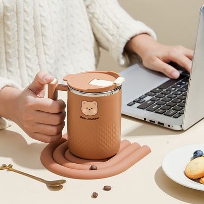 450ml 304 tasse de café en acier inoxydable isolation tasse bouteille de café avec poignée pour la maison