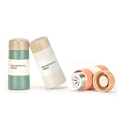Logo personnalisé 5oz 8oz Mini tasse d'eau en acier inoxydable isolation sous vide tasse avec couvercle en bois