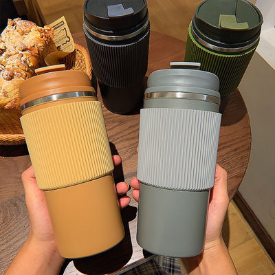 Coupe de café isolée à double paroi en acier inoxydable sous vide avec couvercle portable imperméable