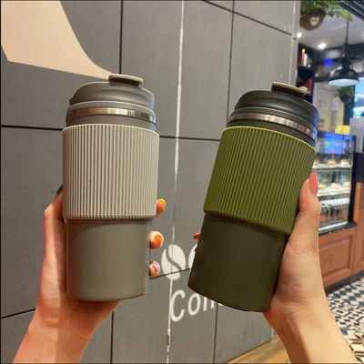 Coupe de café isolée à double paroi en acier inoxydable sous vide avec couvercle portable imperméable