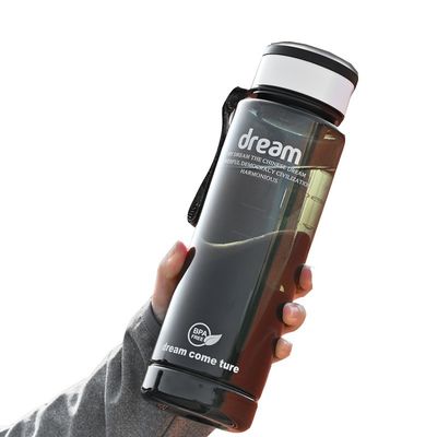 Bouteille d'eau en plastique PET isolant thermique de 1L avec horodatage pour gymnastique et camping