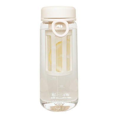 Bouteille d'eau en plastique transparente extérieure avec infuseur de thé de 450 ml / 600 ml