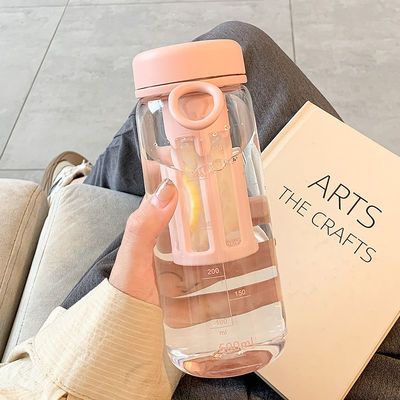 Bouteille d'eau en plastique transparente extérieure avec infuseur de thé de 450 ml / 600 ml