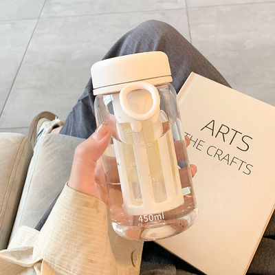 Bouteille d'eau en plastique transparente extérieure avec infuseur de thé de 450 ml / 600 ml