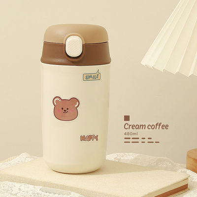 Coupe thermos isolée en acier inoxydable à vide à double paroi de 480 ml pour bouteille d'eau de sport