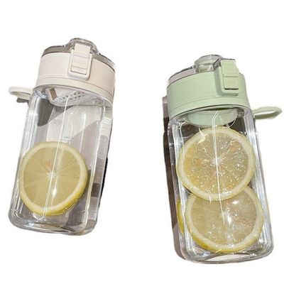 Bouteille en plastique PC résistante à la chaleur Flip Top Bouteille d'eau élégante avec filtre amovible