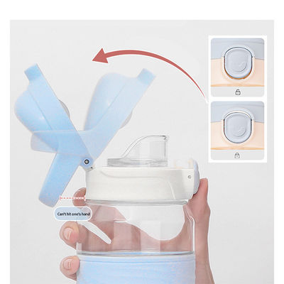 NP1080SA1 Logo personnalisé imprimé pour enfants Kawaii Sublimation Bpa Gratuit Bouteilles d'eau de sport claires avec paille