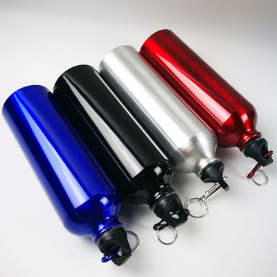 750ml Impression personnalisée de logo en métal en aluminium Bouteille d'eau de vélo avec carabineur pour l'extérieur