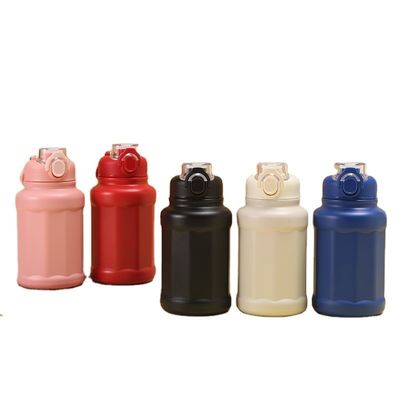 Bouteille d'eau de sport en plein air en acier inoxydable avec paille Grande capacité 1000ml Logo personnalisé