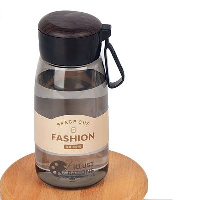 Retour à l'école 380 ml Bouteille d'eau portable pour filles Bouteille en plastique transparent