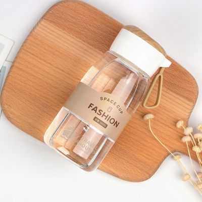 Retour à l'école 380 ml Bouteille d'eau portable pour filles Bouteille en plastique transparent