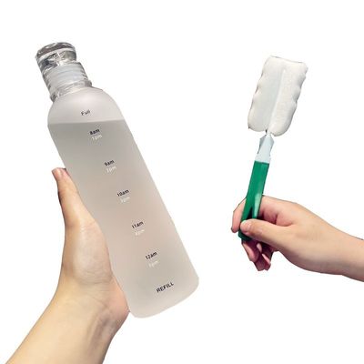Isolation thermique 500 ml Marqueur de temps de sport Bouteille d'eau potable en plastique avec couvercle