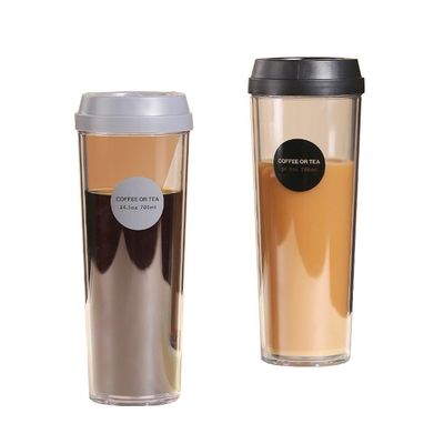 Essentiel de camping réutilisable à double paroi Tumbler tasse de thé en plastique 320ml 420ml 520ml 700ml