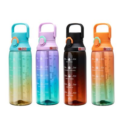Bouteille d'eau sportive transparente avec poignée