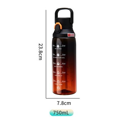 Bouteille d'eau sportive transparente avec poignée