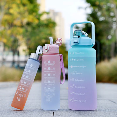 32 oz BPA Marqueur de temps libre 3 pcs Bouteille d'eau de motivation en plastique congelée