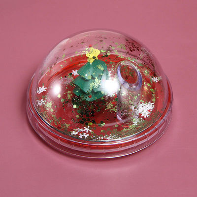Gobelets de Noël en plastique 500 ml Glitter Double paroi Pour boire avec couvercle et paille