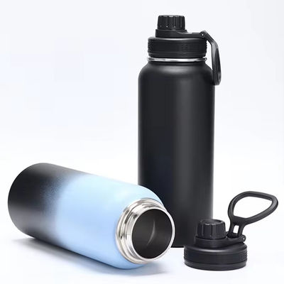 Coupe droite 32 oz en acier inoxydable bouteille isolée sous vide double mur avec logo personnalisé