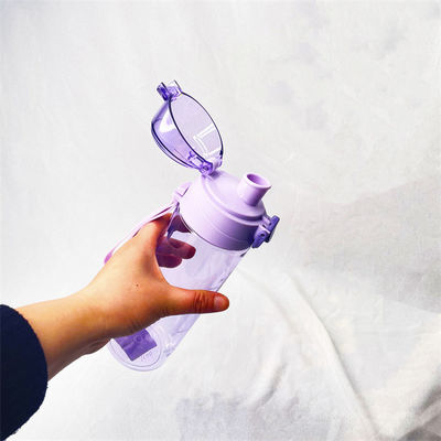 Tritan 600 ml Bouteille d'eau violette Bouteille de boisson de sport en plastique avec corde de poignée pour gym