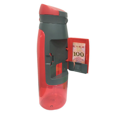 stockée 750 ml de capacité Portable Sport Bouteille d'eau potable en plastique avec stockage de carte