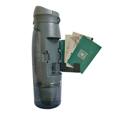 stockée 750 ml de capacité Portable Sport Bouteille d'eau potable en plastique avec stockage de carte