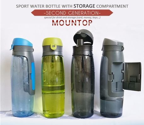 Logo personnalisé 750 ml Bouteille d'eau de sport minimaliste en plastique avec couvercle pour les activités de plein air