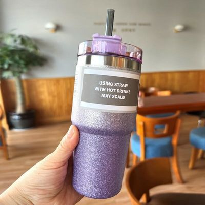 Logo personnalisé 20 oz / 30 oz Cube d'eau isolée en acier inoxydable avec paille