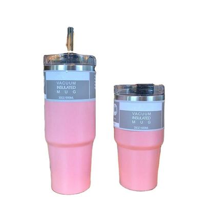 Conception personnalisée 20OZ 30OZ Bouteille d'eau en acier inoxydable Isolation sous vide en paille colorée