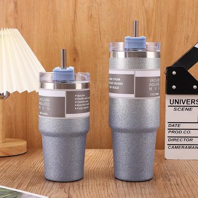 Coupe d'eau isolée en acier inoxydable de 30 oz avec paille pour les voyages et les modes de vie actifs