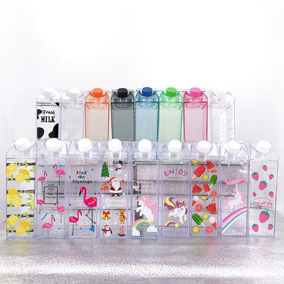 Logo personnalisé Acceptable 500 ml 1000 ml Transparent carton acrylique de lait bouteille d'eau