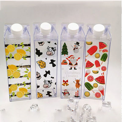 Logo personnalisé Acceptable 500 ml 1000 ml Transparent carton acrylique de lait bouteille d'eau