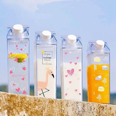Logo personnalisé Acceptable 500 ml 1000 ml Transparent carton acrylique de lait bouteille d'eau