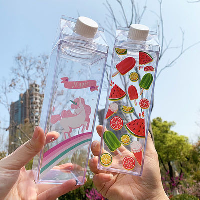 Logo personnalisé Acceptable 500 ml 1000 ml Transparent carton acrylique de lait bouteille d'eau