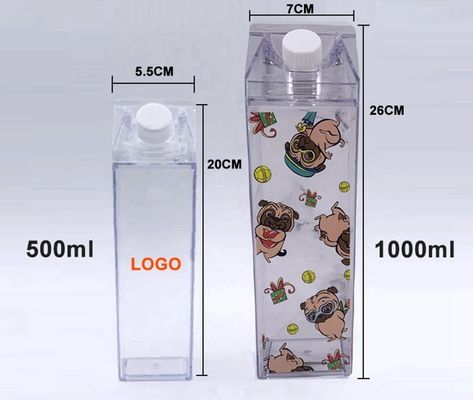 Unisexe 500 ml bouteille d'eau en plastique clair applicable à l' eau bouillante