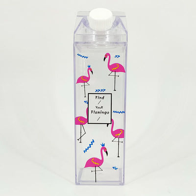 Contemporain 17 oz 500 ml de qualité alimentaire plastique extérieur clair lait carré carton bouteille d'eau