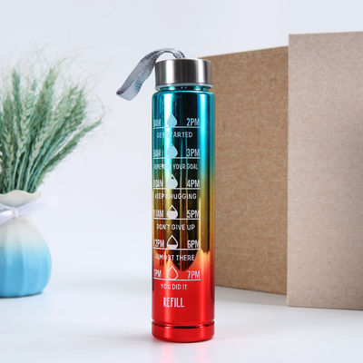 Une bouteille d'eau unisexe avec paille.