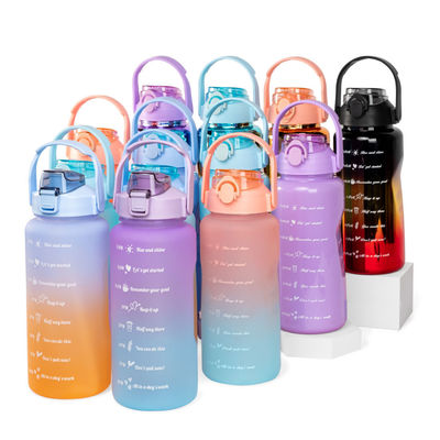 3pcs ensemble bouteilles d'eau de motivation en plastique avec marqueur de temps atteindre vos objectifs de remise en forme