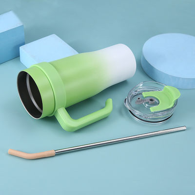 Bouteille thermique en acier inoxydable portable à fuite de 40 oz avec paille et couvercle