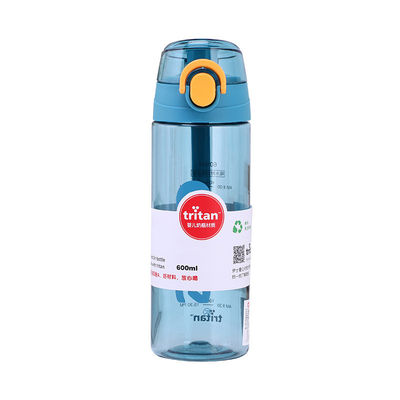 Bouteille d'eau transparente de Tritan 600 ml Bouteille de boisson sportive en plastique avec couvercle à poignée