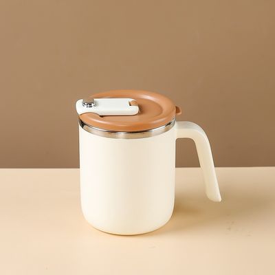 500 ml tasse à café en acier inoxydable bouche large conception personnalisée Portable avec poignée et couvercle