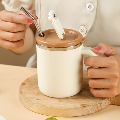500 ml tasse à café en acier inoxydable bouche large étanche isolé durable pour camping