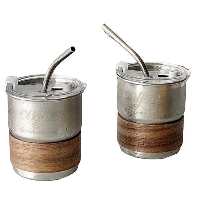 Coupe de café à manche en bois à paroi unique Coupe d'eau de fête de voyage