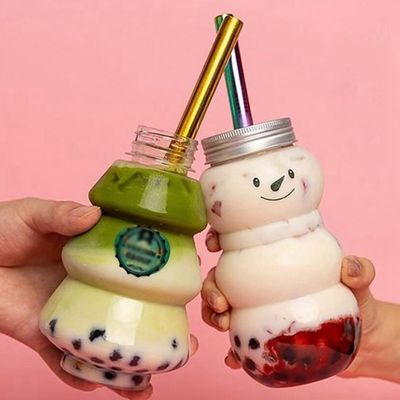 Bouteille de Noël en plastique PET de 500 ml pour décoration de boisson personnalisée
