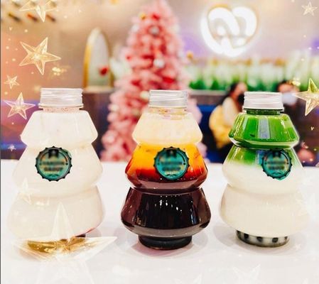 Bouteille de Noël en plastique PET de 500 ml pour décoration de boisson personnalisée