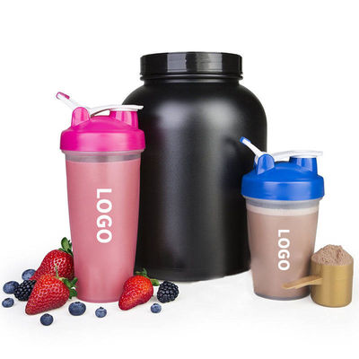 700 ml Tritan plastique shaker tasse avec boule en acier inoxydable et poignée Impression de logo personnalisé