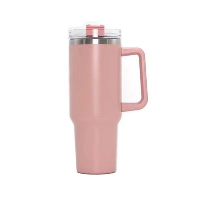 Coupe de sport en acier inoxydable de grande capacité, tasses colorées avec paille et poignée.