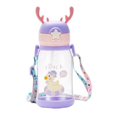 Grande capacité enfants tasse d'eau de paille dessin animé été 600 ml avec couleur personnalisée