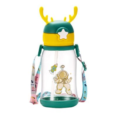 Grande capacité enfants tasse d'eau de paille dessin animé été 600 ml avec couleur personnalisée