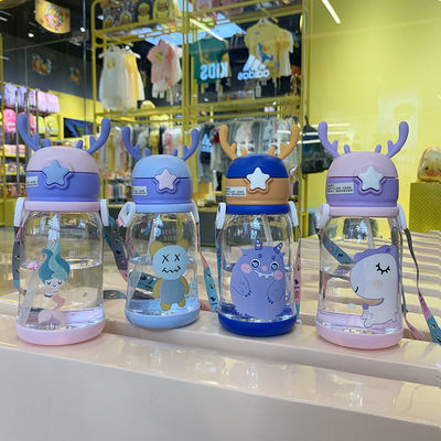 600 ml Capacité Logo personnalisé Transparent Cuve en paille en plastique de qualité alimentaire pour enfants